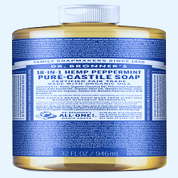 Dr. Bronner's Pure-Castile Liquid Soap – Peppermint – 32 oz - Walmart.com